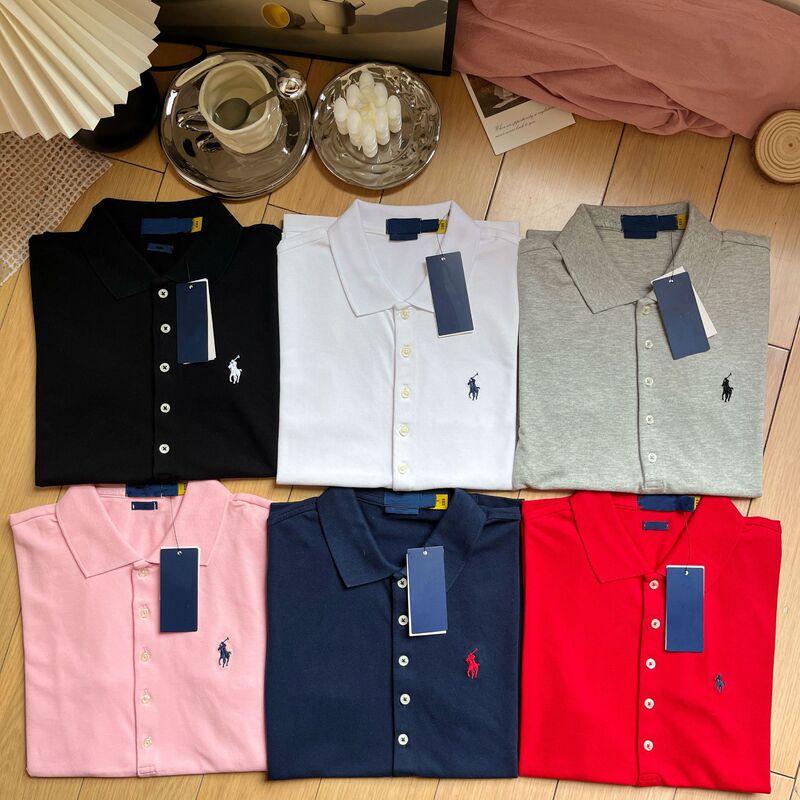 Original ExporT Can Scan The Qr Code Pony Embroider Five-buTTon Women's polo ShirT Lapel T-shirT Top for Women Original ExporT Can Scan The Qr Code Pony Embroider Five-buTTon Women's polo ShirT Lapel T-shirT Top for Women