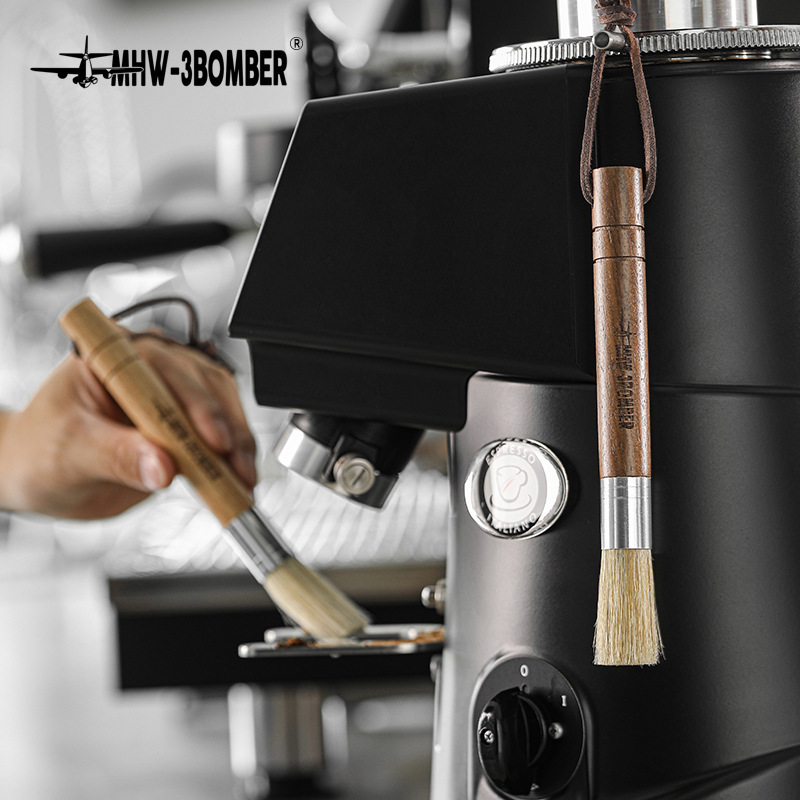 Bomber brush solid wood handle coffee brush bean grinder cleaning brush bar dust brush cleaning powder residue tool Bomber brush solid wood handle coffee brush bean grinder cleaning brush bar dust brush cleaning powder residue tool
