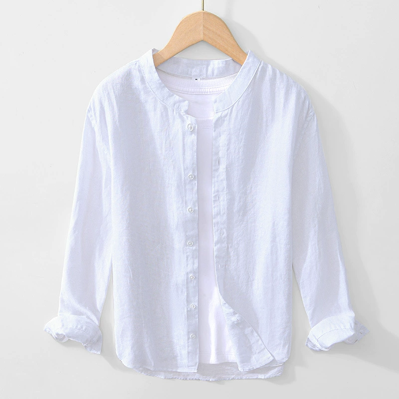 L148 китайский стиль повседневная чистая льняная дышащая рубашка
