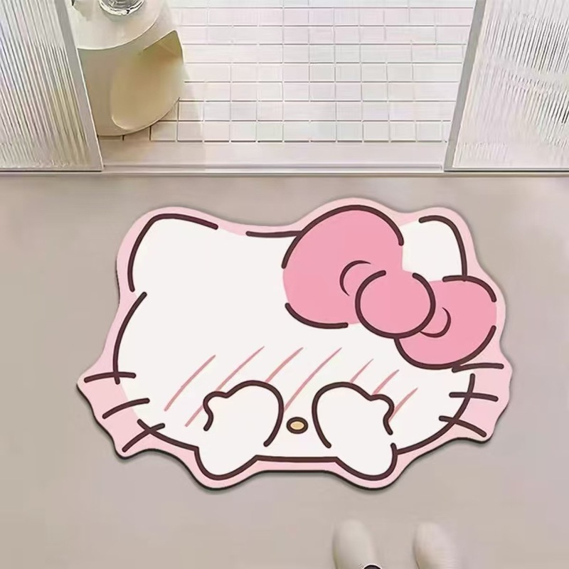 可爱凯蒂猫地垫hellokitty浴室吸水脚垫耐脏耐磨易打理脚垫可代发|undefined