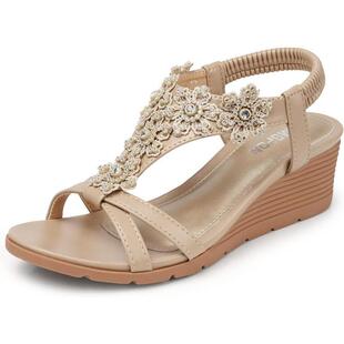 I 67401 Rhinestone Wedge Sandals ˮ��¸���Ь