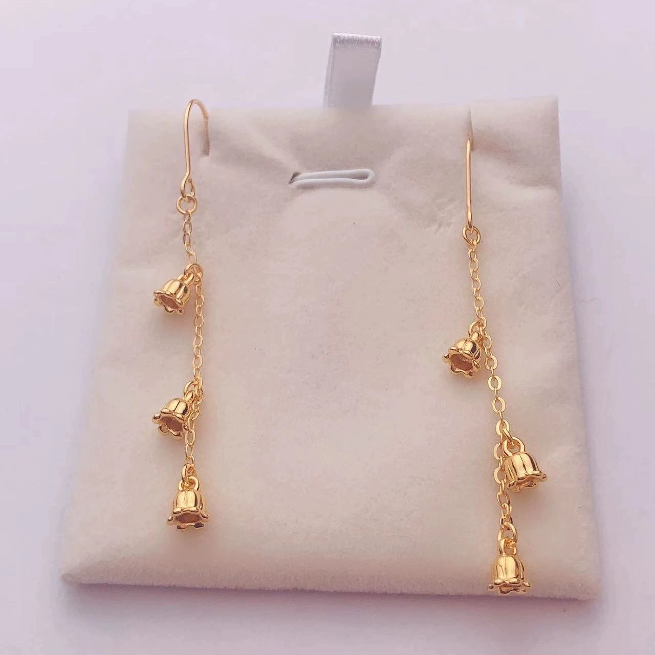 Бронзовые модные серьги, орхидея