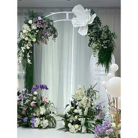 田园装饰花艺拱门套装 仿真假花婚礼背景户外活动仪式摄影布置花