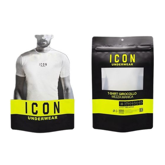 Self-supporting bottom clothing packaging bag T-shirt bag cross-border underwear T-shirt sealed bag window clothing packaging bag