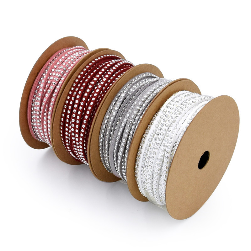 Cinta de Navidad de terciopelo coreano transfronterizo tira delgada embalaje de regalo accesorios para el cabello material de impresión de jardinería cinturón de diamantes de imitación firme 5 M