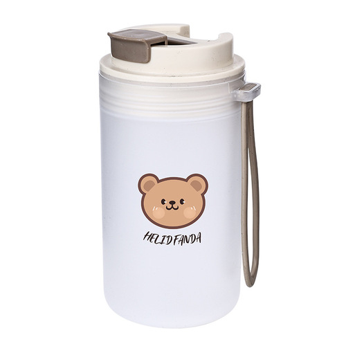 Carefully selected children's water cup creative bear coffee cup student portable cup large capacity kettle plastic cup