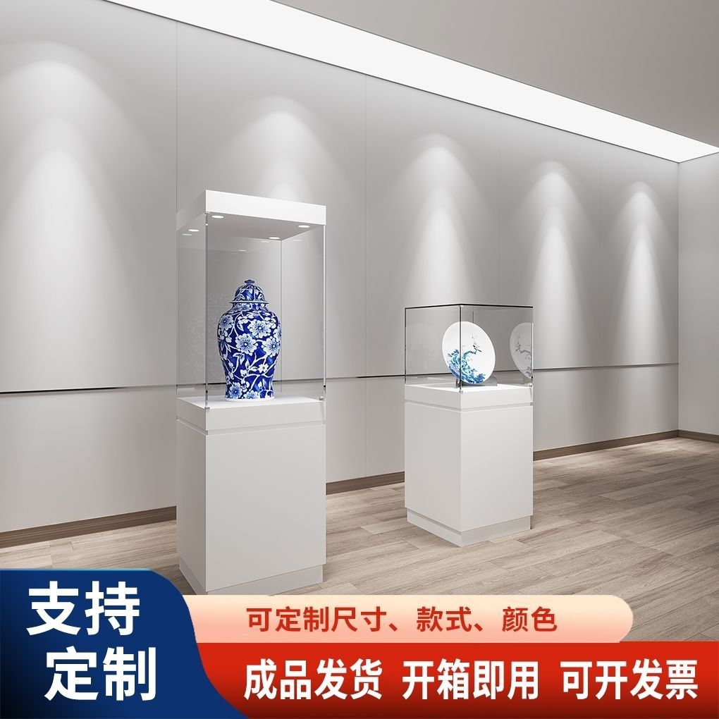 木质博物馆白酒展示柜文物收藏品玉瓷器珠宝玻璃柜产品展览柜台文