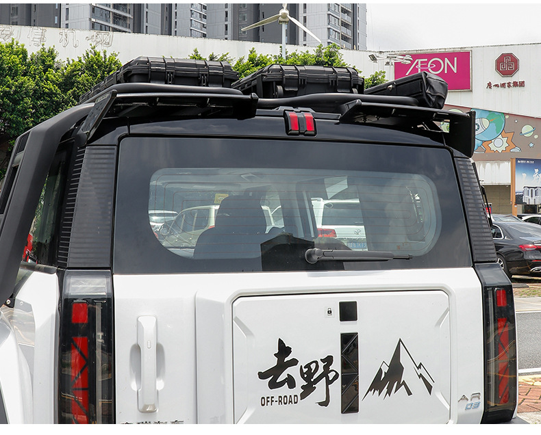 Chery iCAR 03 modified MC-R large tail integrated roof fixed wing spoiler appearance free of holes