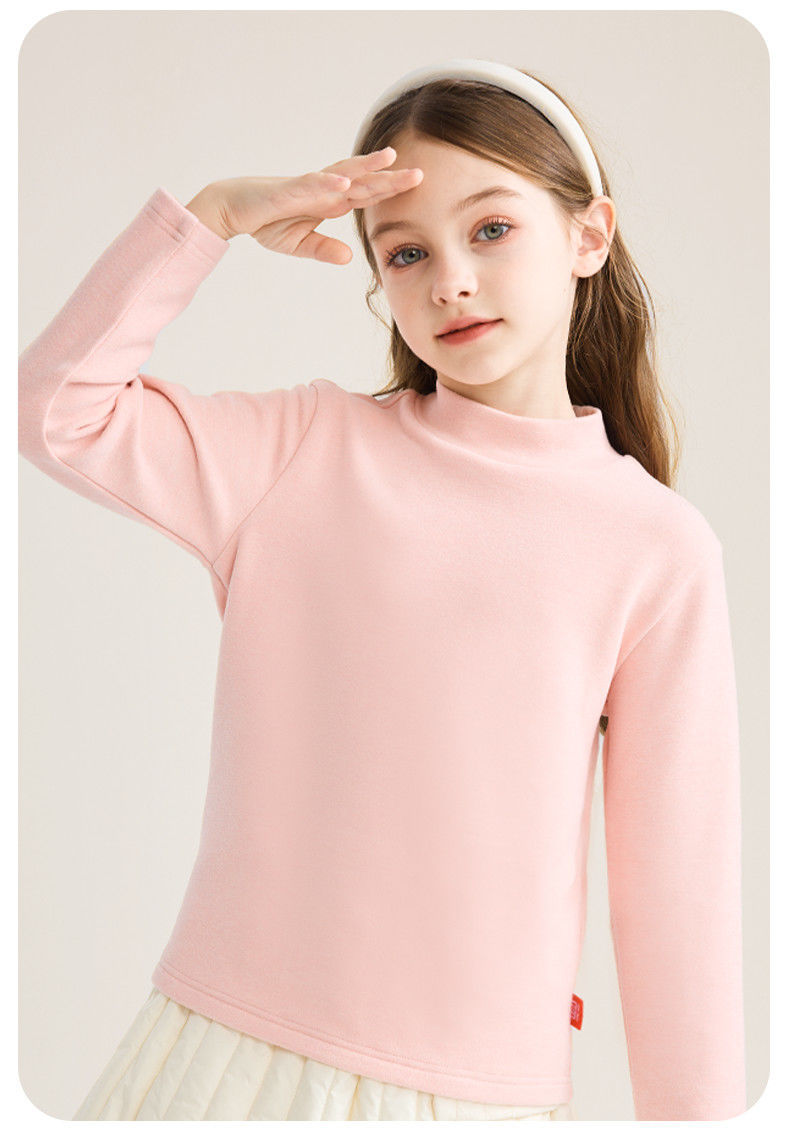 Mädchen Rollkragenpullover Mit Hasen-print Langarm Thermoshirt_voghion.com