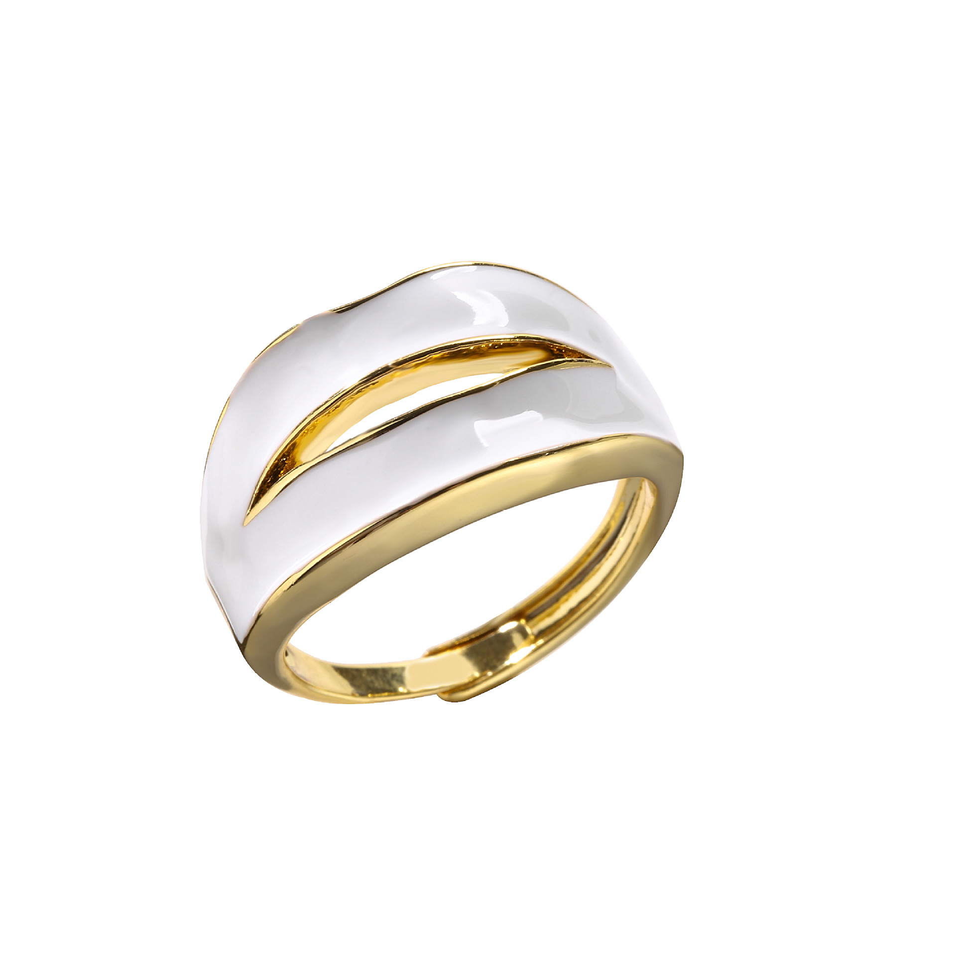 Fashion Solid Color Copper Irregular Plating Open Ring 1 Piece