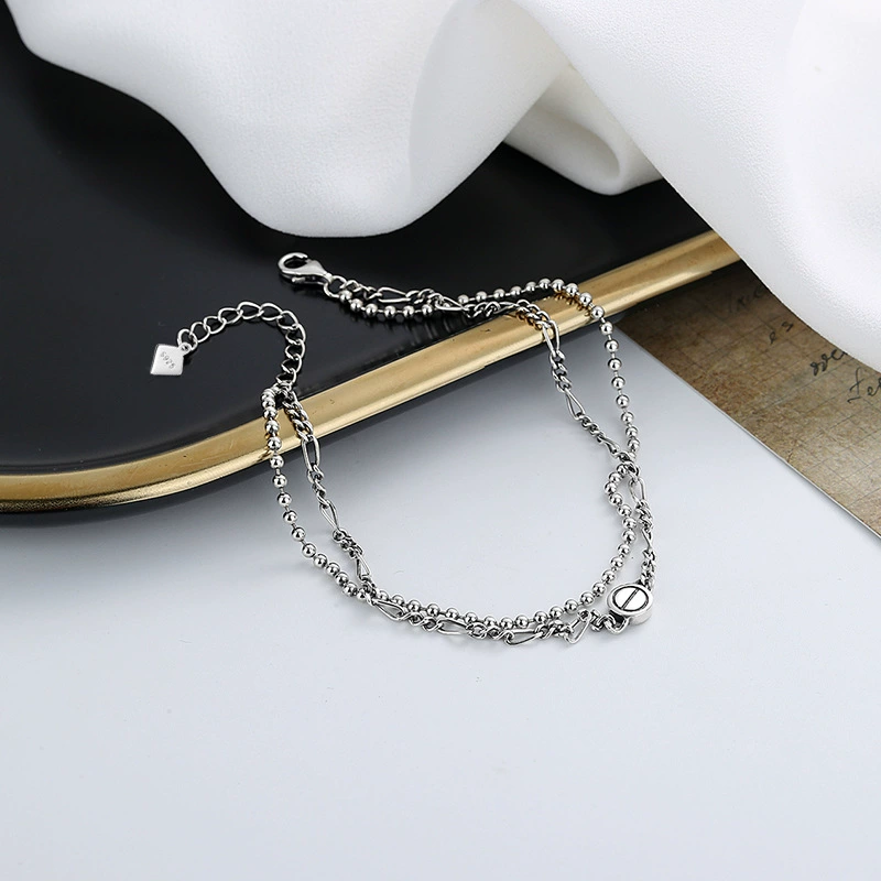 Bracelet, universal chain, fashionable jewelry, silver 925 sample, Japanese and Korean, simple and elegant design, Birthday gift