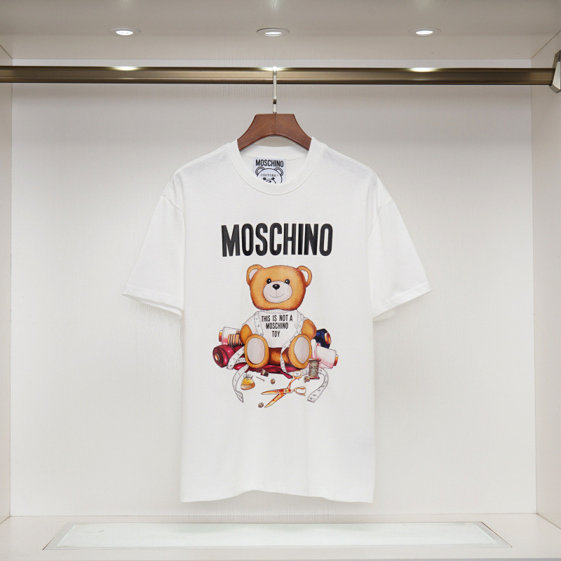 2025 春夏新作メンズカジュアルラウンドネック半袖 T シャツ中空刺繍クマ文字ルーズで多用途|undefined