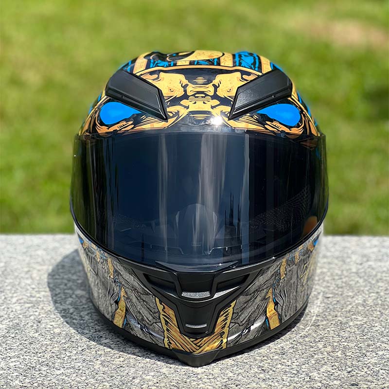 Motorcycle Helmet Personalized Snow House Style with Extended Spoiler
