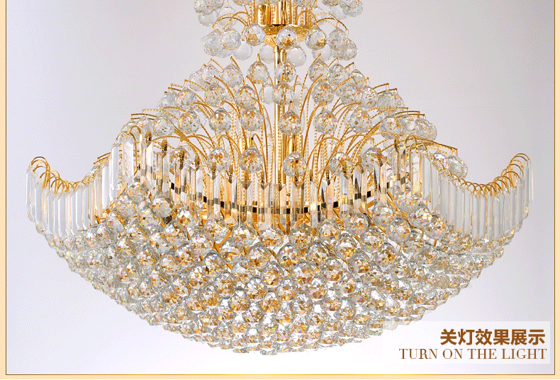 MANOY YUHOUSE 复式楼大吊灯欧式别墅客厅水晶灯现代简约轻奢大厅中空挑高长吊灯