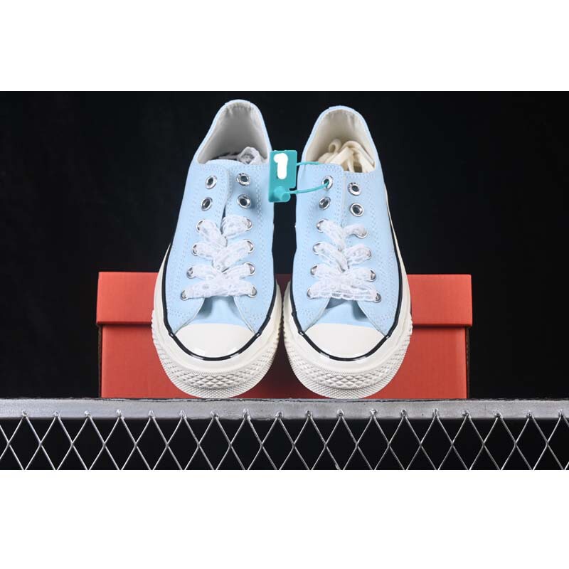 New 1970x lace blue low-top couple's canvas casual shoes
