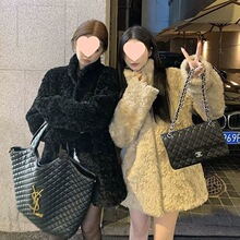 番茄2.0 仿皮草外套女中长款立领水貂毛加厚毛绒大衣冬季潮