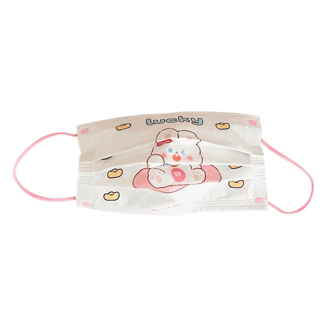 Original máscara de embalaje independiente máscara desechable transpirable impresión en color de dibujos animados estudiante máscara spot al por mayor