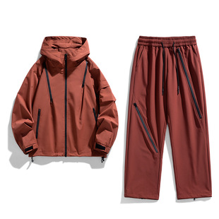 2024 spring and autumn Japanese dopamine men's and women's same hooded jacket windproof waterproof casual suit 1100