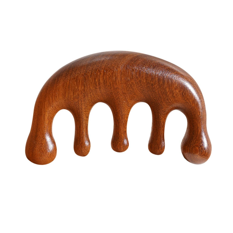 Золотая лада меридианов расчесанная голова из sandalwood frog, расческа для массажа Douyin сандаловое дерево пяти «когтей», дельфиновая расческа, пятизубая расческа
