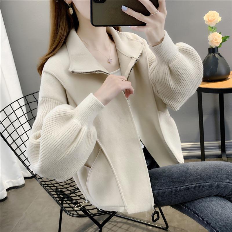 Autumn and Winter New Women's Korean-Style Loose Knitted Double-Sided Versatile Short Wool Cardigan Top Thick
