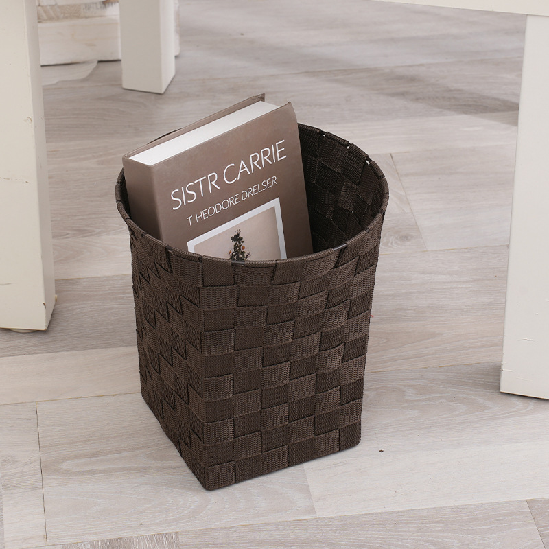 Modern Minimalist Storage Basket Office Area Garbage Trash Basket Dormitory Bedroom Underwear Socks Organize Storage Basket Knitted