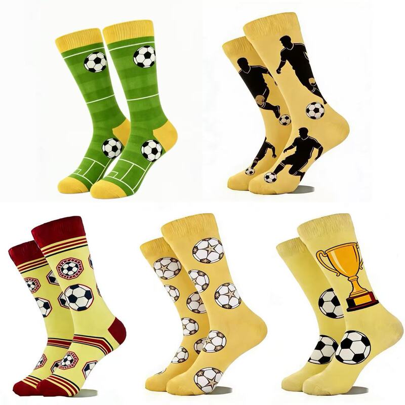 Amazon's Creative New Trendy Socks Cross-Border Sports Football Series Mid-Calf Socks World Cup Trendy Cotton Socks