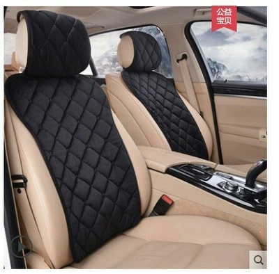 seat cushion, universal model, Wool pad - diamond-shaped-slim-waist-black-front-seat-backrest