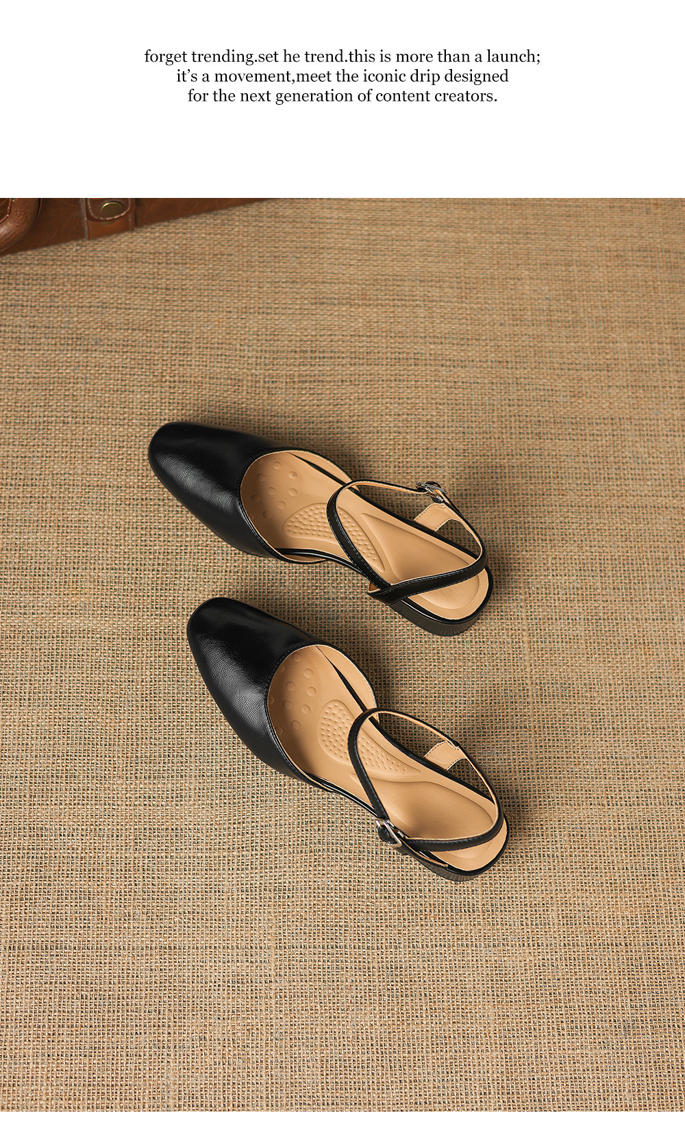 Sandal nữ quai chữ V bít mũi đế bệt phong cách đơn giản — đen chi tiết 17