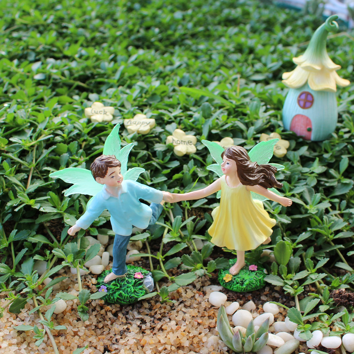  fun running men's and women's flower fairy pastoral retro mini flower fairy micro landscape small ornaments flower pot decoration now