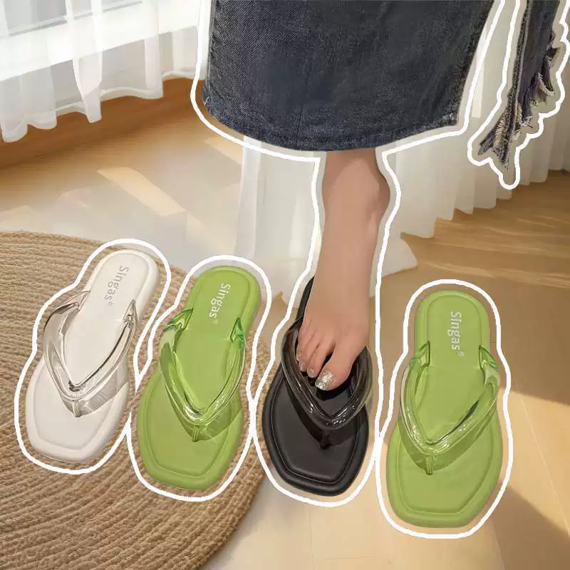 Женские шлепанцы на толстой подошве, супер мягкие женские тапочки, элитный летний новый стиль 2025, нескользящая летняя прозрачная мягкая подошва