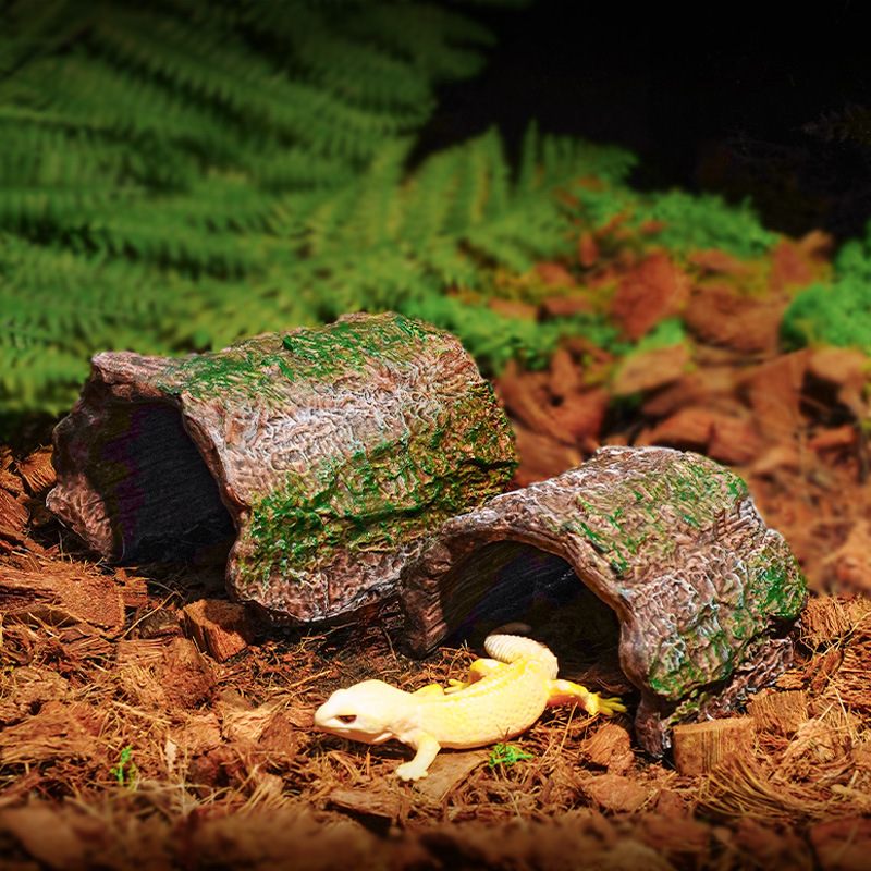 Caja de cría para reptiles transfronteriza, paisajismo, araña rosa de fuego, escorpión de la selva tropical, gecko, lagarto, agujero de árbol, casa de escondite, cueva
