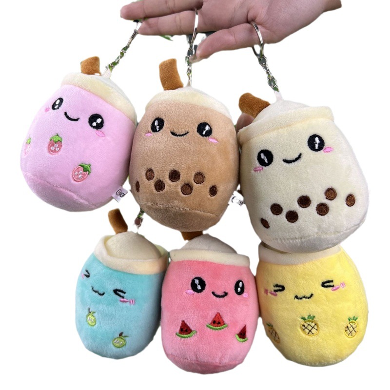 Leche taza de té muñeca Linda pequeña colgante simulación leche tienda de té regalo grab máquina muñeca de peluche muñeca de juguete regalo de la muñeca