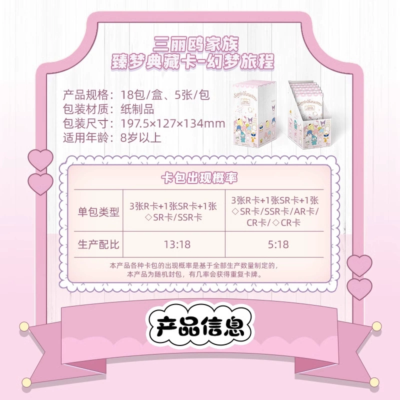 Карточка семьи Genuine Sanrio из коллекции Zhenmeng Mengmeng, набор карт 1-й и 2-й Медовый Мир Сахарная Морозная Забавная Тень
