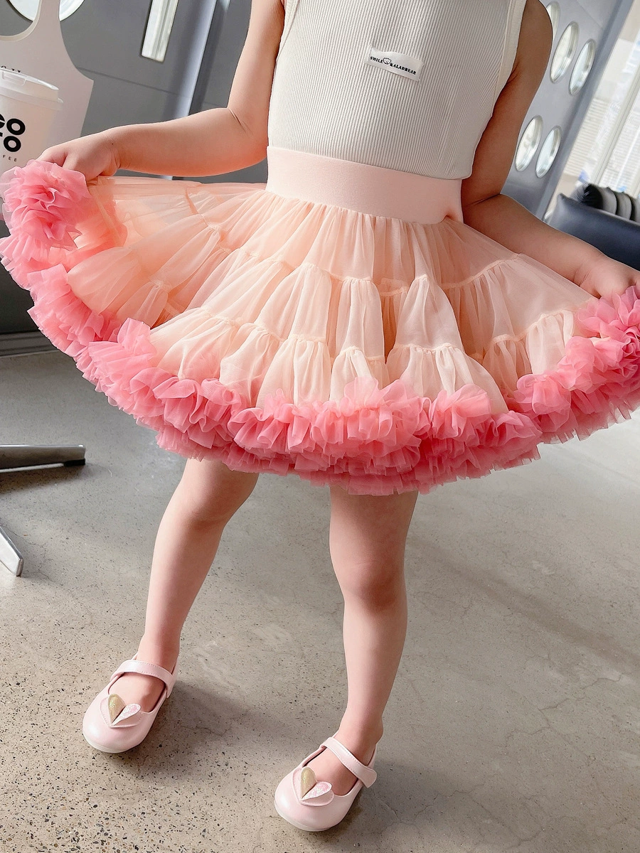 2025 новый балетная юбка? tutu skirt детская пушистая юбка выпуклая юбка второго поколения Gabonese girl cake skirt