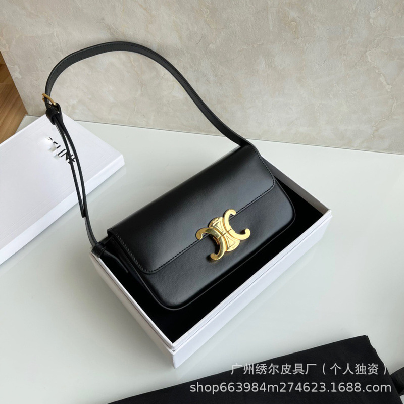 真皮新款凯旋门腋下包女2025小方包潮豆腐包斜挎单肩手提法棍包包|undefined