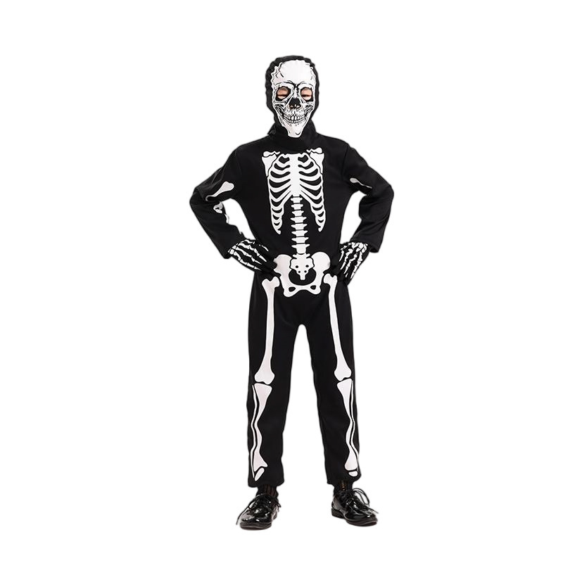 Halloween Kidsren's Costumes Skeleton Death Ghost Ghost Kidsren's Character Dress One-Piece Stage Performance Party Costume