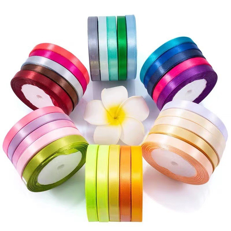 Cinta de poliéster al por mayor cinta de flores 1cm rollo pastel regalo cinta DIY decoración de la boda cinta