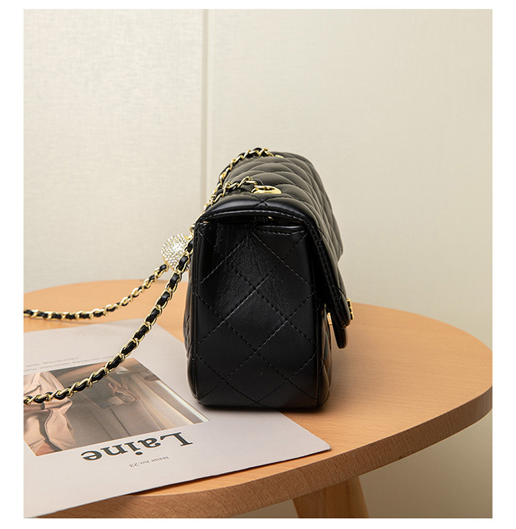 Sac Messenger 2023 été nouveau sac à chaîne en cuir diamant sac à bandoulière élégant et polyvalent sac pour femmes haut de gamme_voghion.com
