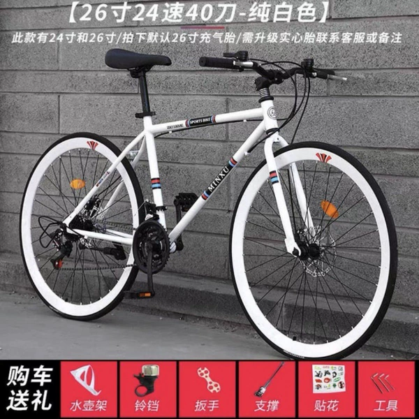 26 inches 24 speed 40 dollars - pure white