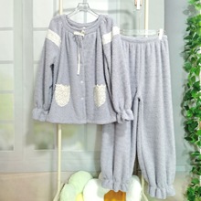 半边绒睡衣女冬季加厚双面暖暖绒甜美宫廷公主风高级感家居服套装