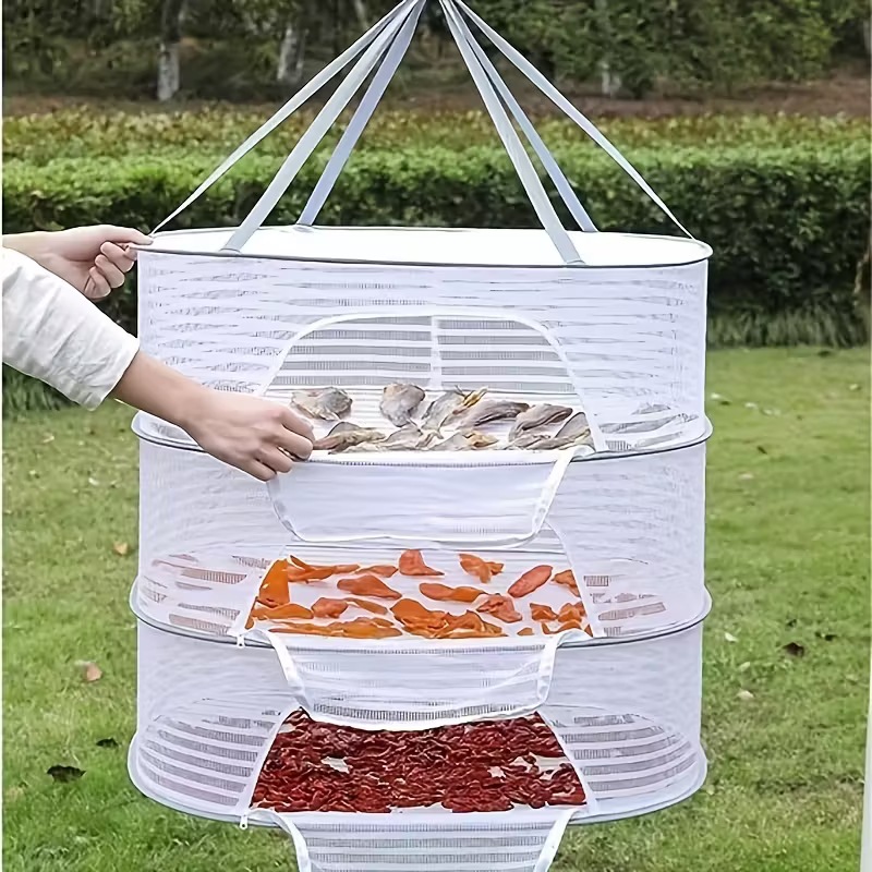 Cross-Border Drying Net for Home Use to Dry Vegetables, Fish, and Dry Goods, Foldable Drying Rack for Drying Radish, Layered Food Drying Basket