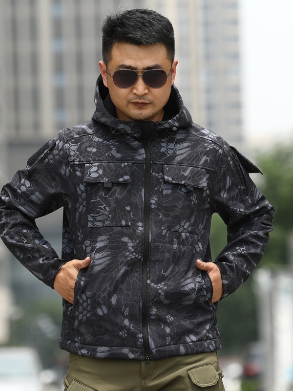 Transfronterizo hombre otoño invierno TAD piel de tiburón concha suave vestir de asalto camuflado frío ropa deportiva táctica al aire libre vestir de veludo
