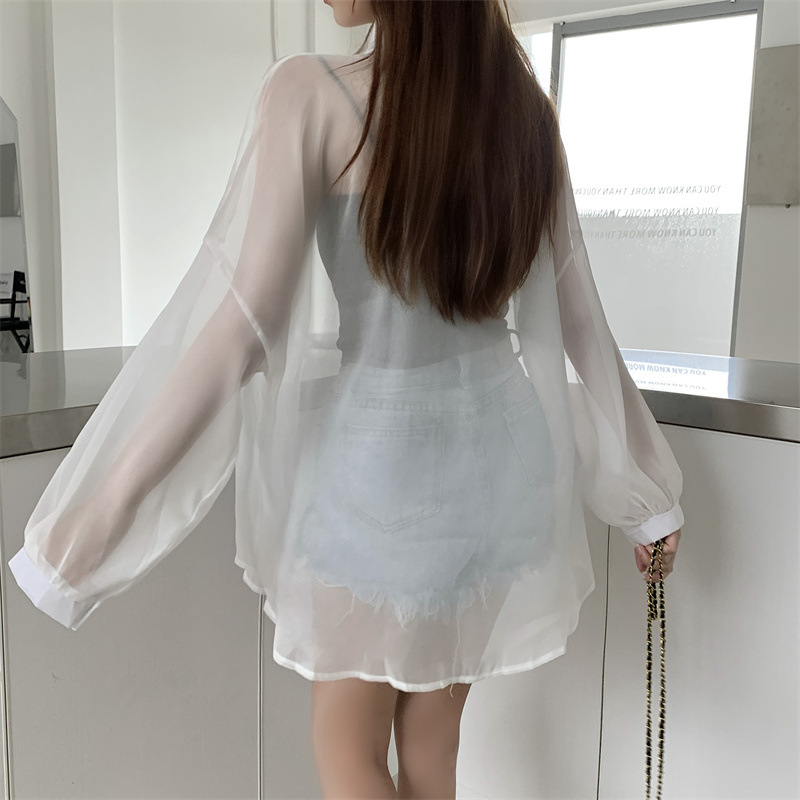 112g Weight Long Sleeve Sleeve Length Single Breasted Placket Type Shirtsleeve Sleeve Type Polyester, Chiffon Fabric Type Regular Top Length Cardigan Tops Type Holiday Occasion Shirt Collar Neckline Loose Fit Type Solid Color Pattern Summer, Spring Season Women's Gender Casual Style Wholesale Women's Casual Solid Color Long Sleeve Blouses 18