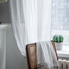 Yimanqiyun Rose Crochet Curtains Translucent American Countryside Hollow Pastoral Living Room Balcony Bedroom Bay Window Literature and Art