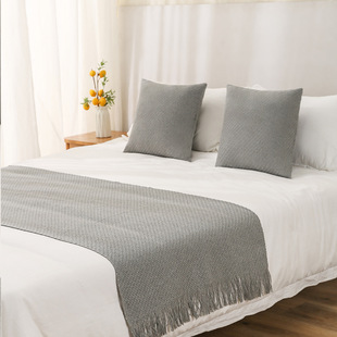 Hotel Homestay Simple Modern Flag Bed End Towel Log Quiet Wind Bed End Decorative Cloth Strip Bed Head Soft