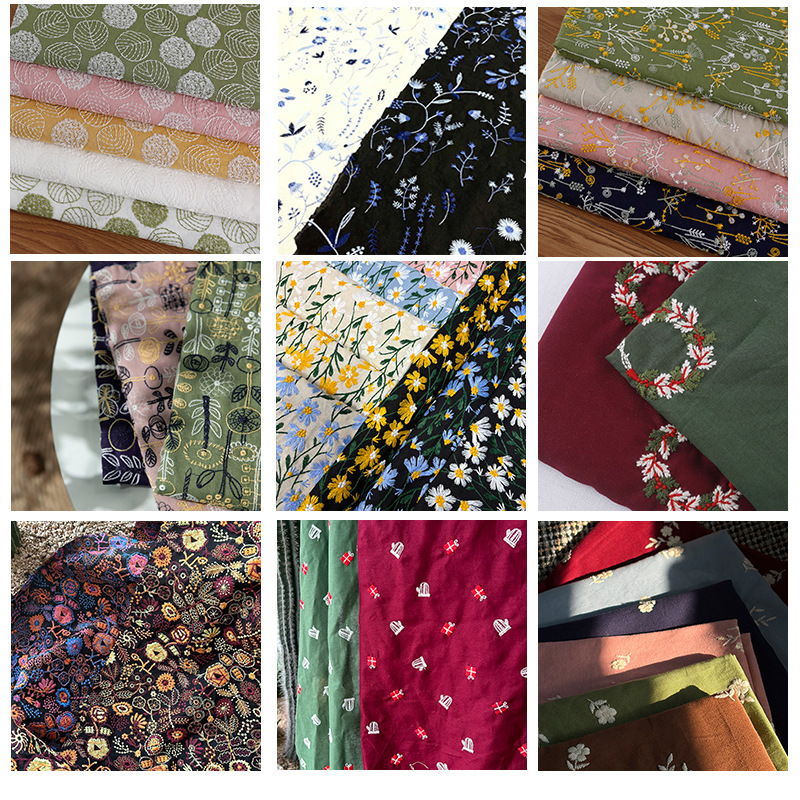 Ready-Made Daisy Embroider Fabrics for Bags, Pillows, Aprons, Clothing, Embroidered Fabrics, Cross-Border Hot-Selling Fabrics
