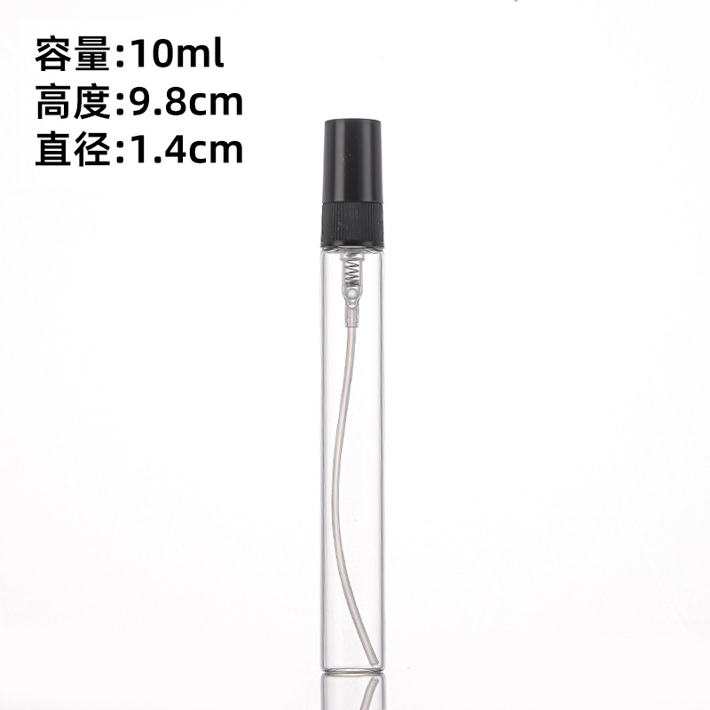 Black, glass, 10 ml