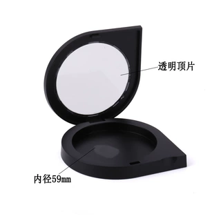 8218粉饼盒水滴状哑黑高光粉腮红盒热卖彩妆包材厂家定制化妆