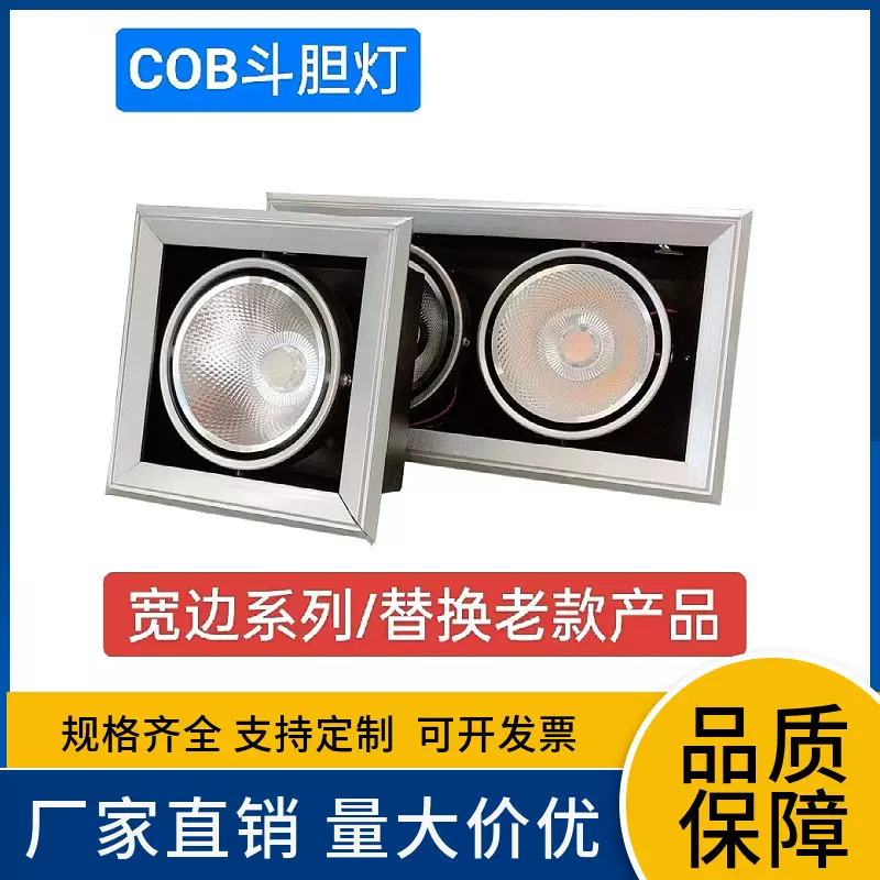 led斗胆灯嵌入式家用客厅照明方形射灯格栅灯中山灯具灯商用