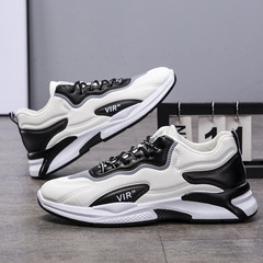 2024 Autumn and Winter Front Lace Up Fashion Shoes Daily Low-top Leather Black Round Toe Single Shoes Casual Sports Shoes